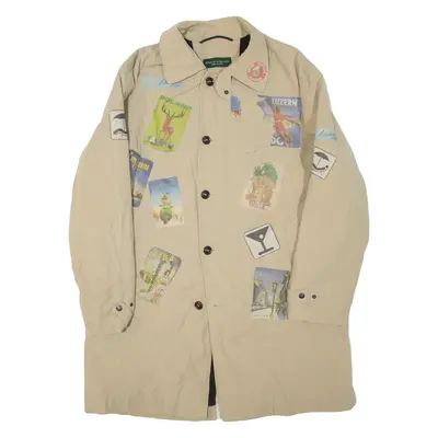 HUGHES AND BROOKS American Sports Mens Trench Jacket Beige XL