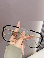 (1 Pair) Basic Flat Top Fashion Eyeglasses for Women & Men, Fashion Eyeglasses for Party, Daily Clothing Decor, Perfect for S...