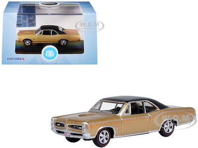 1966 Pontiac GTO Martinique Bronze Metallic with Black Top 1/87 (HO) Scale Diecast Model Car by Oxford Diecast