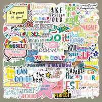 Self Affirmation Sticker, 50pcs/set Creative DIY Decorative Sticker, Sticker Sheets, Scrapbooking & Stamping Supplies for Hom...