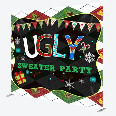 Aperturee Ugly Sweater Party Christmas Pillow Case Backdrop - Aperturee