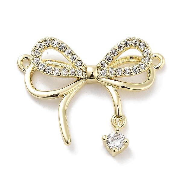 Brass Micro Pave Clear Cubic Zirconia Pendants