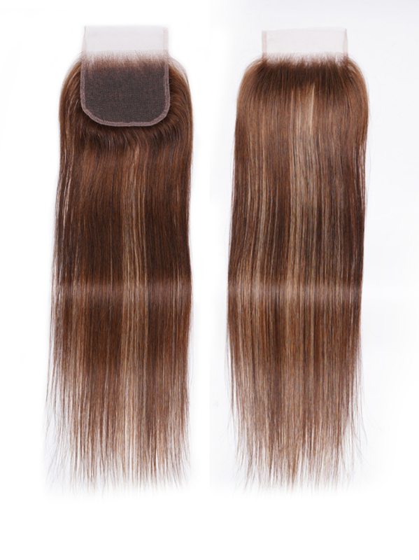 UNice Honey Blonde Highlighted Straight 4x4 Free Part Closure