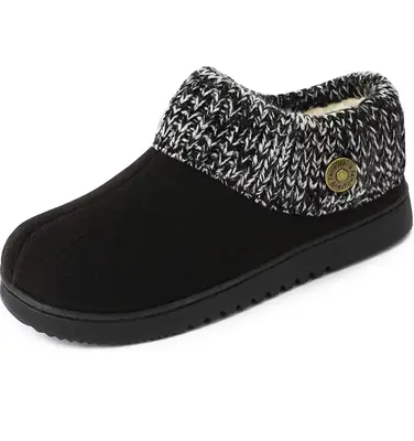 Women's Cotton Knitted with Elastic Rib Memory Foam Slippers Indoor Outdoor use