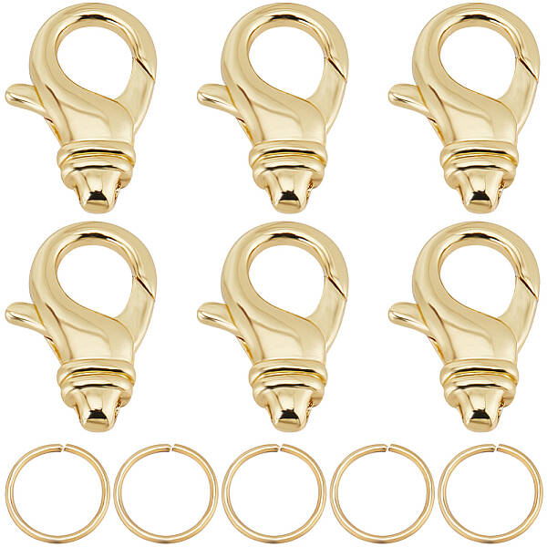 6Pcs Brass Lobster Claw Clasps