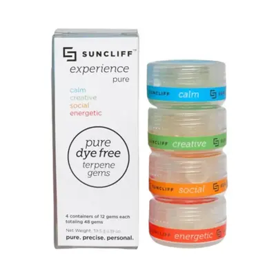 Suncliff Dye Free Terpene Gems 48-Count | Experience Pack | Calm | Creative | Social | Energetic Gems Fitness Healthcare