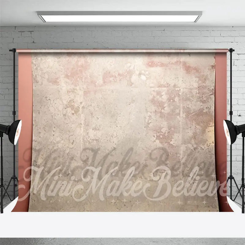 Trim Salmon Pink White Cream Retro Wall Backdrop - Aperturee