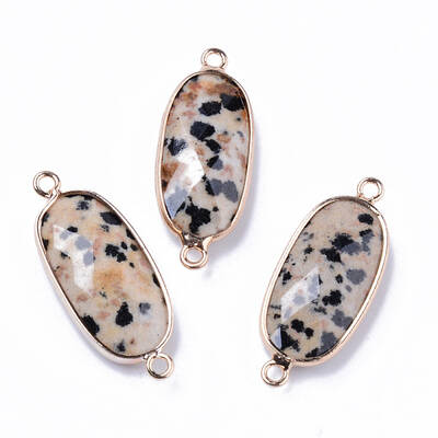 Natural Dalmatian Jasper Links Connectors