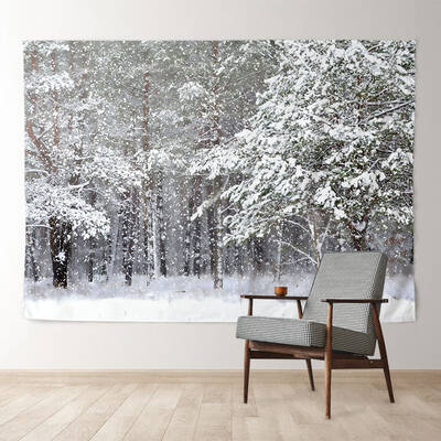Aperturee Snowy Winter Forest Peaceful Christmas Backdrop