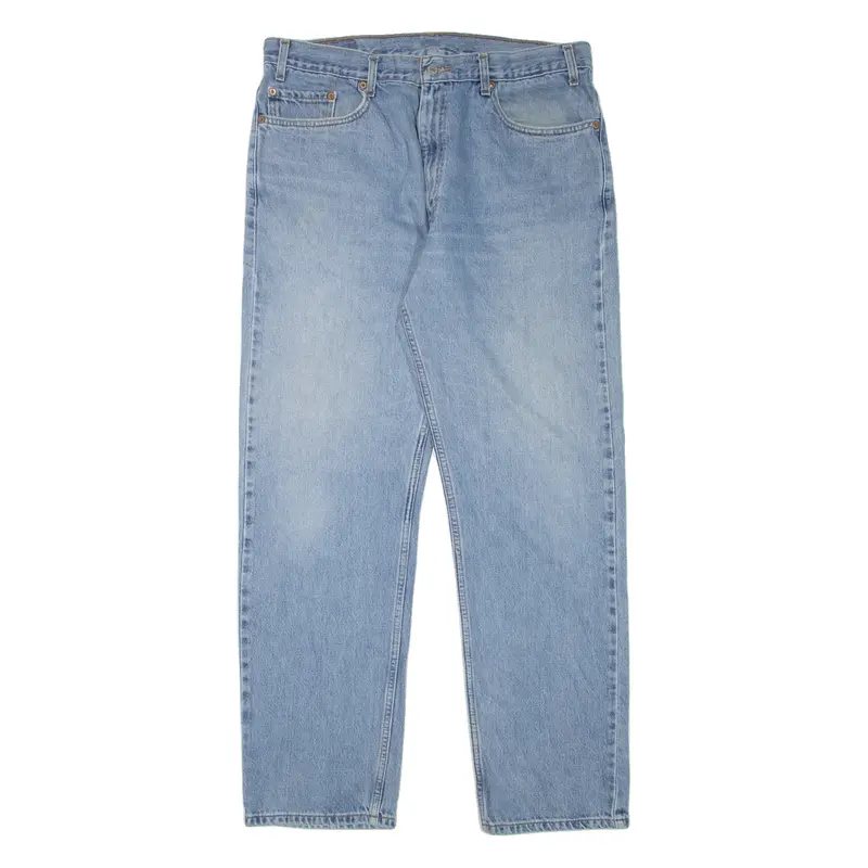 LEVI'S 505 Jeans Mens Blue Regular Straight 90s Stone Wash W38 L32