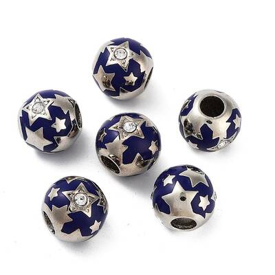 Platinum Plated Alloy Enamel European Beads