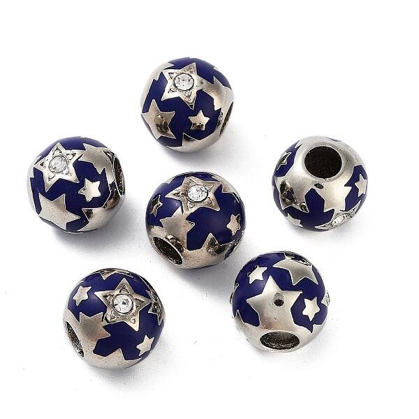 Platinum Plated Alloy Enamel European Beads