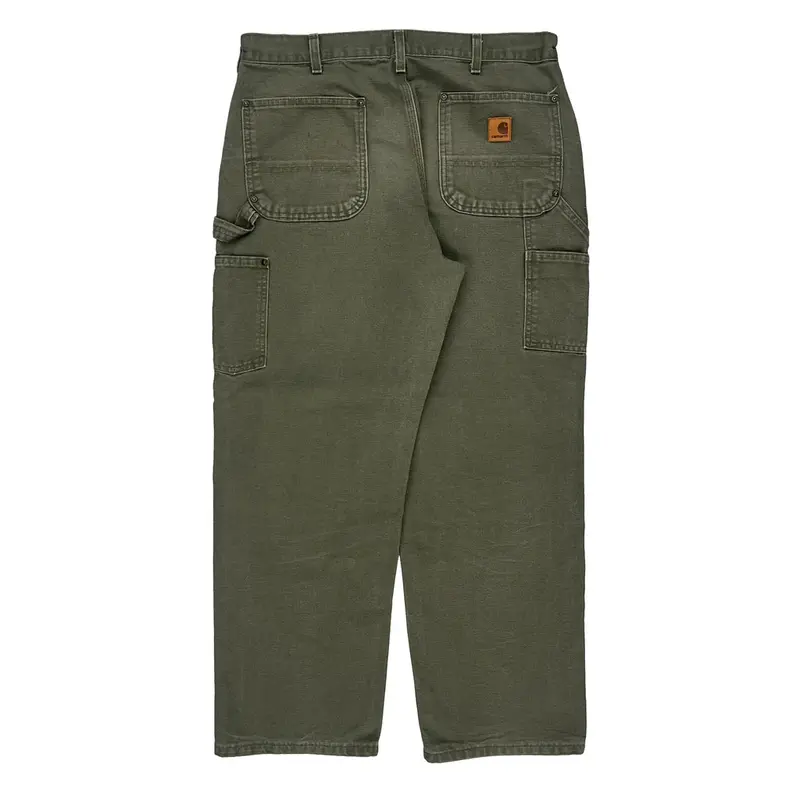 Workwear Carhartt Double Knee Carpenter Trousers - 34W 29L Khaki Cotton | Size: 34″ waist