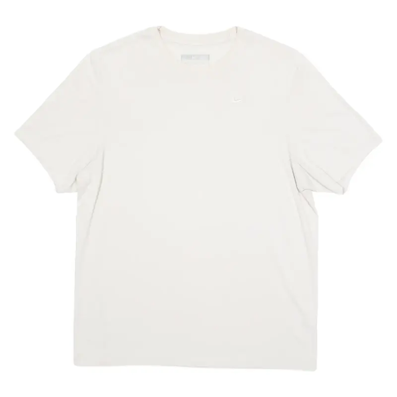 NIKE Mens T-Shirt Beige Crew Neck S