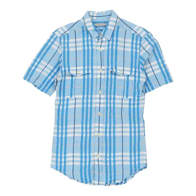 Burberry Brit Checked Short Sleeve Shirt - XS Blue Cotton