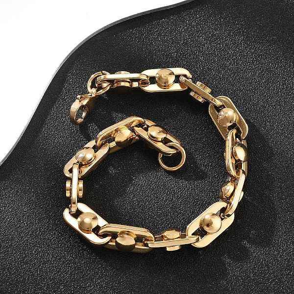 304 Stainless Steel Oval Link Chain Bracelets for Women Men