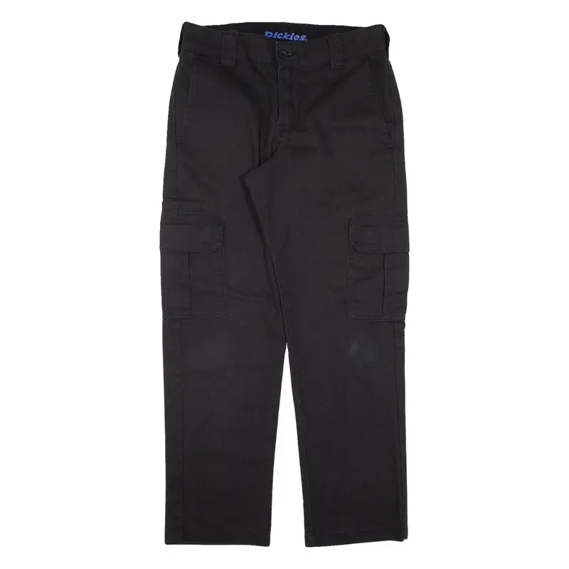 DICKIES Cargo Workwear Mens Trousers Black Slim Straight W30 L30