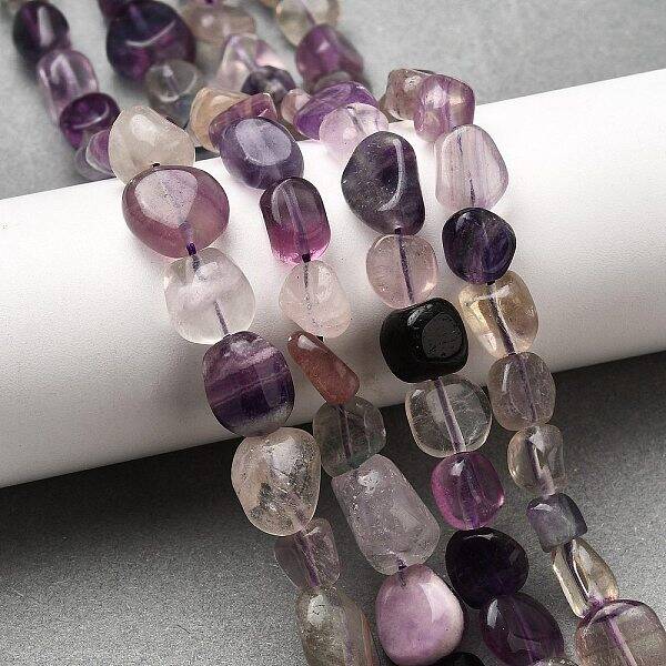 Natural Purple Fluorite Beads Strands