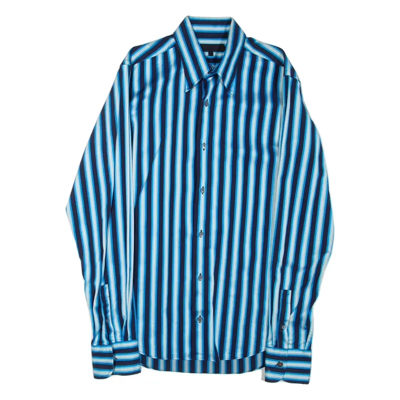TED BAKER Mens Shirt Blue Striped Long Sleeve S