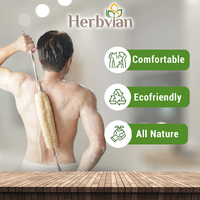 Vietnamese Natural Loofah Back Scrubber - 100% Plant-Based Exfoliating Shower Sponge, Uncut Whole Loofah Gourd with Coconut F...