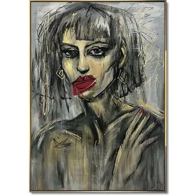 Large Oil Abstract Painting Canvas Girl Painting Acrylic Woman Wall Art On Canvas Handmade Art Work Modern Wall Art | INTIMAT...
