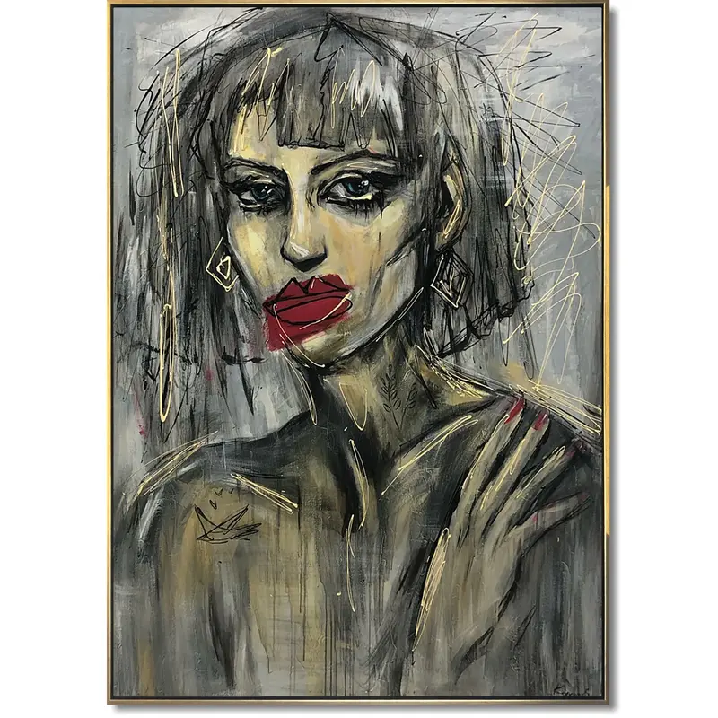 Large Oil Abstract Painting Canvas Girl Painting Acrylic Woman Wall Art On Canvas Handmade Art Work Modern Wall Art | INTIMAT...