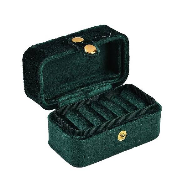 Mini Rectangle Velvet Ring Storage Boxes with Snap Buttons