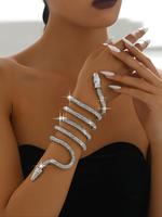 Women's Elegant Rhinestone Decorated Snake Design Wrap Bracelet, Exquisite Trendy Bracelet, Fashionable Jewelry for Women & G...