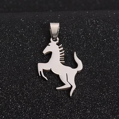 Tarnish Resistant Boy Jewelry Original Color 201 Stainless Steel Blank Horse Pendants