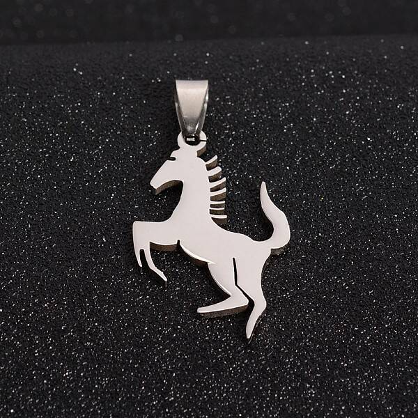 Tarnish Resistant Boy Jewelry Original Color 201 Stainless Steel Blank Horse Pendants