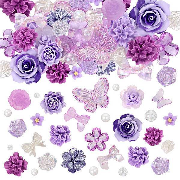 50G Resin Acrylic DIY Accessories Simulation Baroque Style Rose Halo Dyed Mixed Flower DIY Accessories