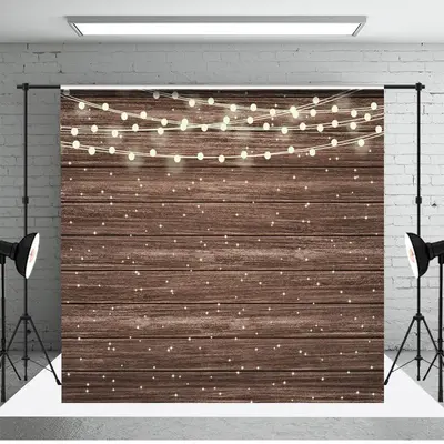 Simple Brown Wooden Wall Light Dance Party Backdrop - Aperturee