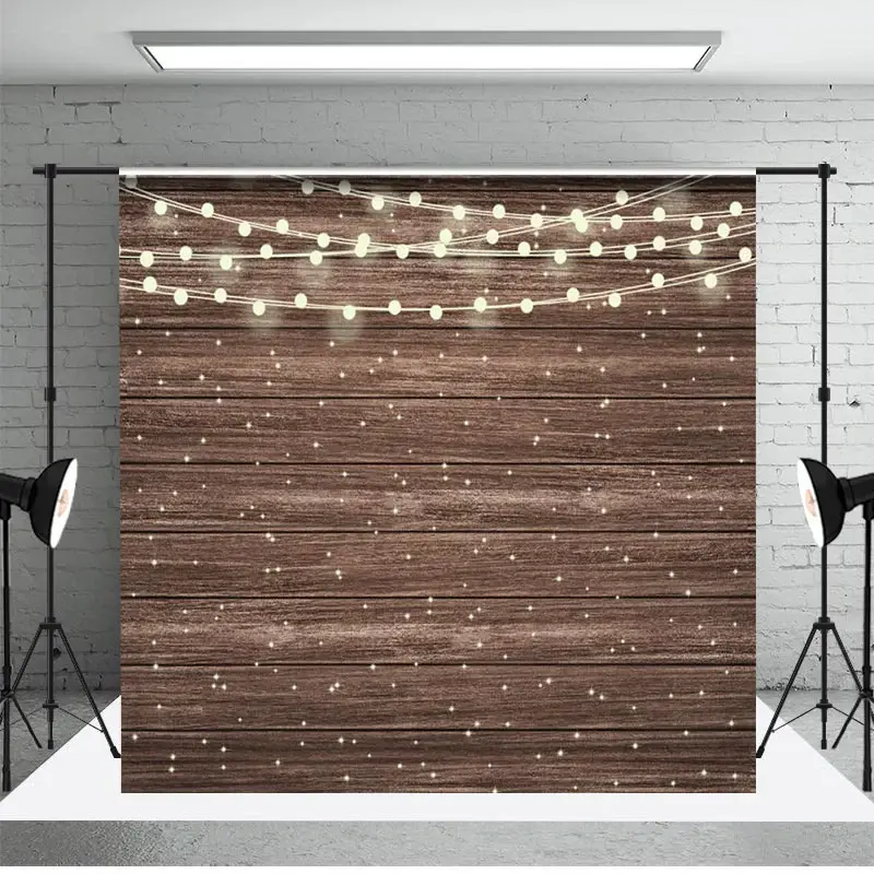 Simple Brown Wooden Wall Light Dance Party Backdrop - Aperturee