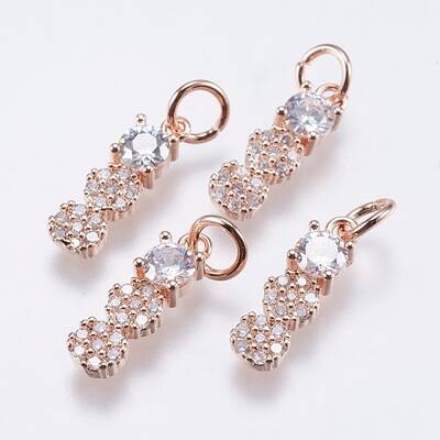 Brass Micro Pave Cubic Zirconia Pendants