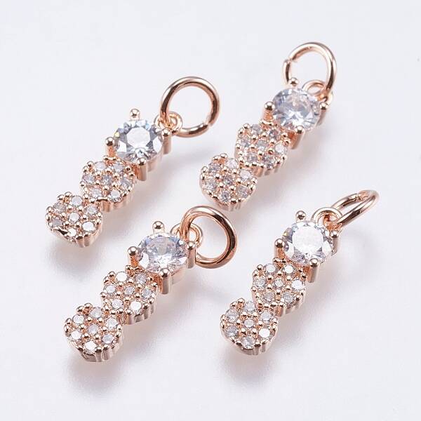 Brass Micro Pave Cubic Zirconia Pendants