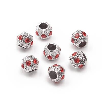 Alloy Rhinestone European Beads