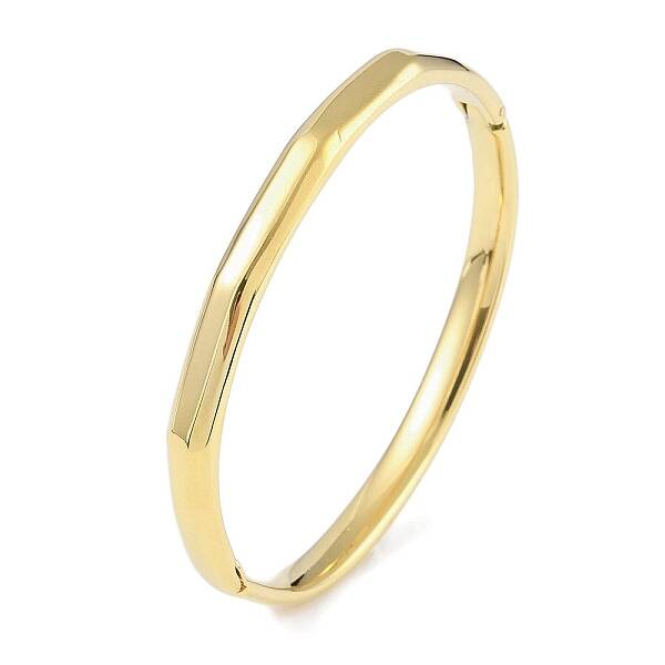 304 Stainless Steel Faceted Ring Hinged Bangles for Women