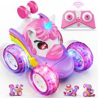 Remote Control Stunt Car, 1 Set 360° Rotating Four-wheel Drive Remote Control Car with Led Light, Electric Toy Car, RC Stunt...