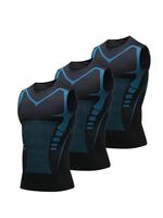 Men's Patchwork Round Neck Sports Vest, Quick Drying Compression Top, Breathable Slim-fit Top for Basketball Running Gym Work...