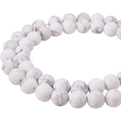 Frosted Natural Howlite Bead Strands