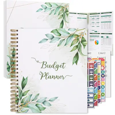 SOLIGT 8.5 x 11 inches Large Budget Planner and Monthly Bill Organizer – Premium Hardcover Budget Book with 12 Pockets for ...