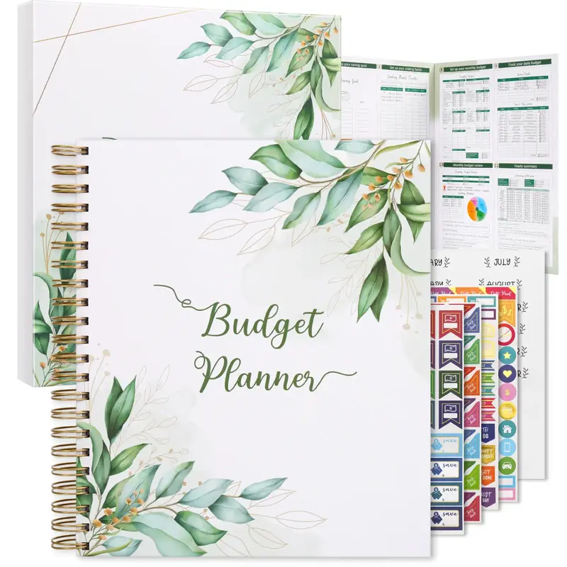 SOLIGT 8.5 x 11 inches Large Budget Planner and Monthly Bill Organizer – Premium Hardcover Budget Book with 12 Pockets for ...