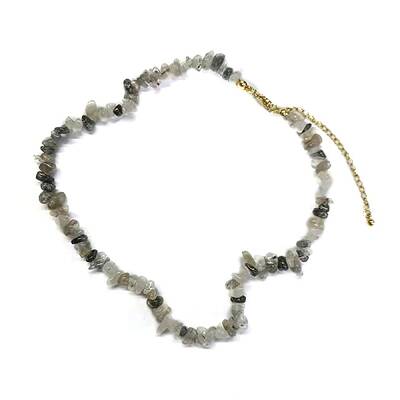 Natural Rutilated Quartz Chips Beaded Necklace