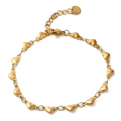 304 Stainless Steel Heart Link Chain Bracelets for Women
