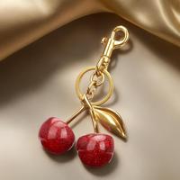 Keychain Cherry Bag Charms Purse，Key Chains Women Cute - Car keyrings leather handbags，Adorable Add - ons for Your Essent...