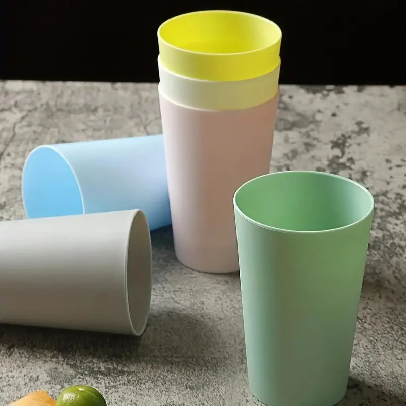 Reusable Water Cup, 6pcs/set Plastic Cup, Table Stackable Plastic Cups, Portable Drinking Cup for Home, Outdoor, Party and Ca...