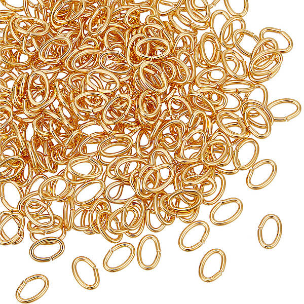 Beebeecraft 1 Box 300Pcs 18K Gold Plated Open Jump Rings Oval Linking Rings Connectors Jewelry Links for DIY Jewellery Making...