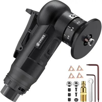 EYPINS Air Chamfer Tool,Pneumatic Chamfering Machine for Metal Round Corner,45 Degree Arc,30000 RPM,1/4\