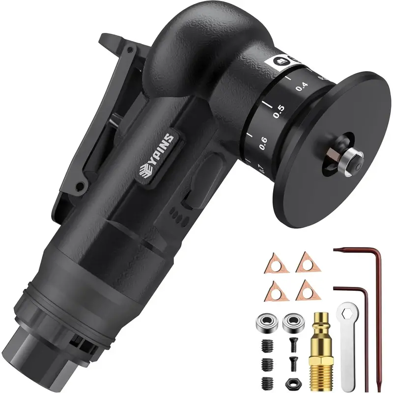 EYPINS Air Chamfer Tool,Pneumatic Chamfering Machine for Metal Round Corner,45 Degree Arc,30000 RPM,1/4\