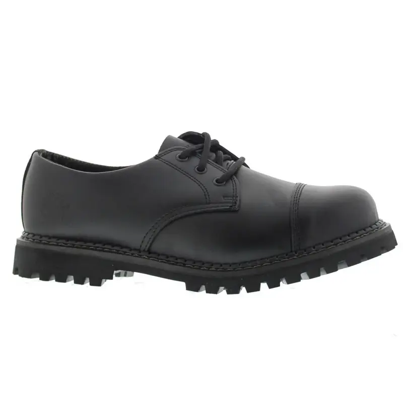 Grinders Regent CS Leather Unisex Lace Up Shoes - Black - Size:US 10.5 Women / 9 Men